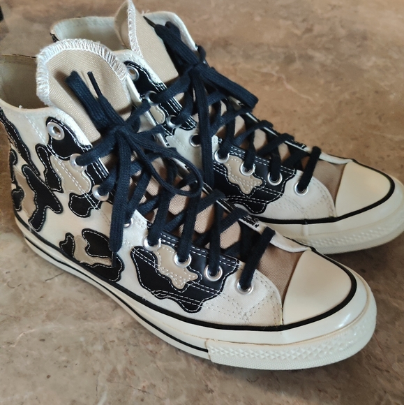 Pre-owned Converse Chuck 70 hi hacked archive desert khaki leopard men's size 9 - Picture 3 of 12